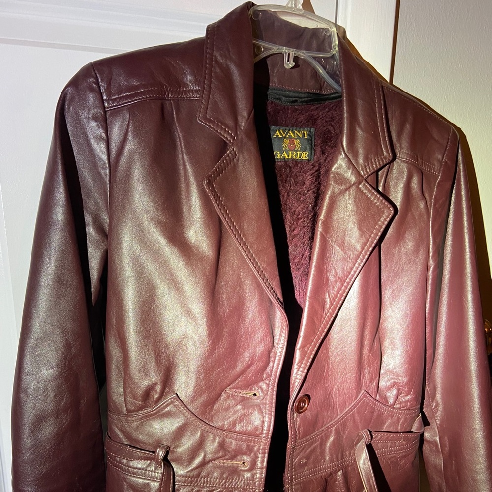 Vintage Burgundy Leather Jacket